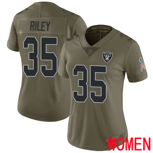 Oakland Raiders Limited Olive Women Curtis Riley Jersey NFL Football #35 2017 Salute to Service Jersey->youth nfl jersey->Youth Jersey